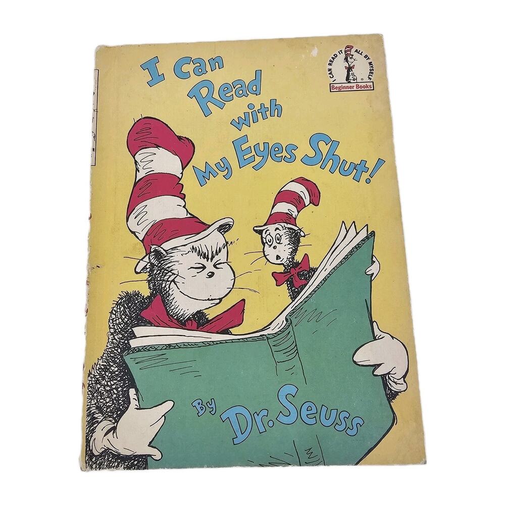 Vintage 1970's Dr Seuss I Can Read with My Eyes Shut! Beginner Books hardcover